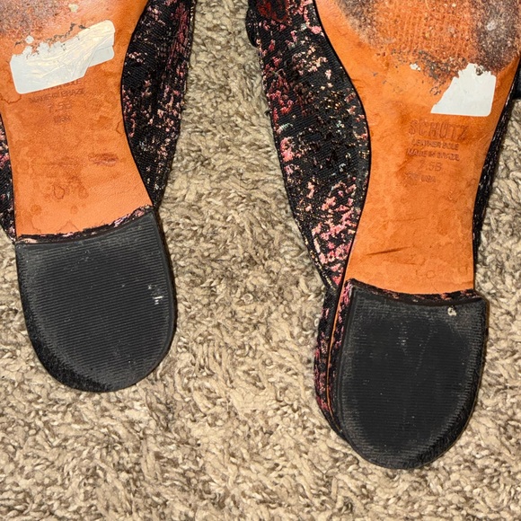 SCHUTZ Black and Pink Patterned Mules - Picture 3 of 6